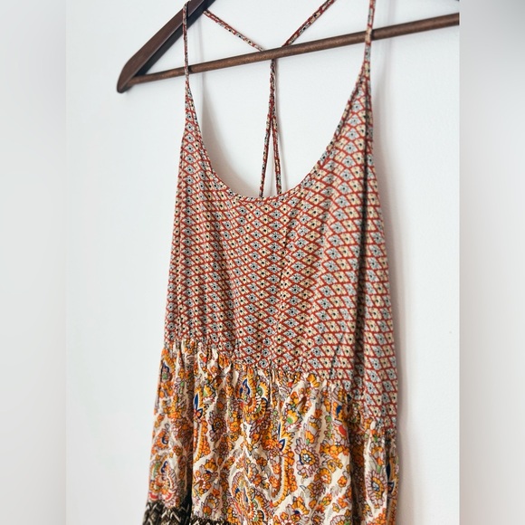 Umgee USA Boho Tiered Tank Top L – Mixed Print Sleeveless Tunic Festival - Picture 4 of 9